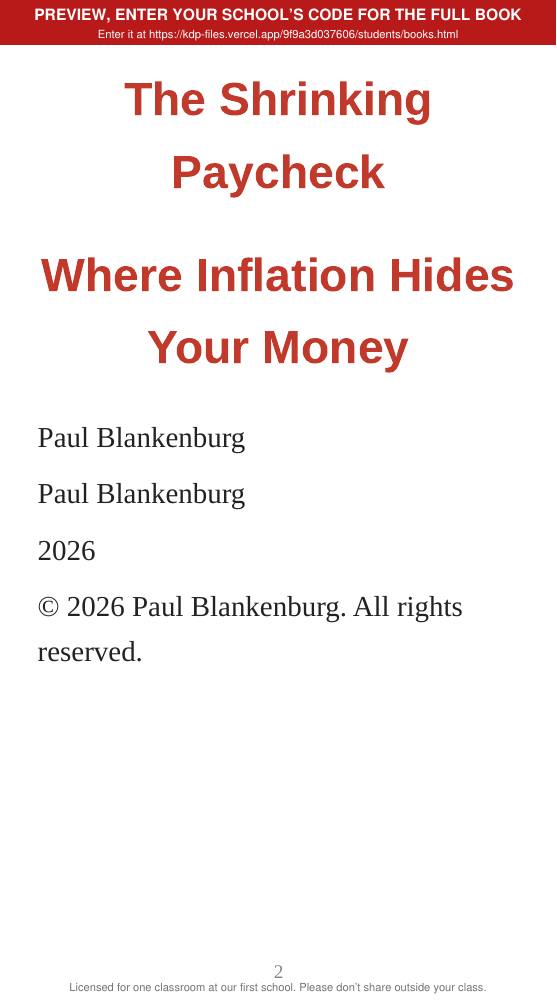Book 2: The Shrinking Paycheck (preview: first 2 chapters), page 2
