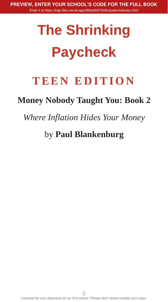 Book 2: The Shrinking Paycheck (preview: first 2 chapters), page 5