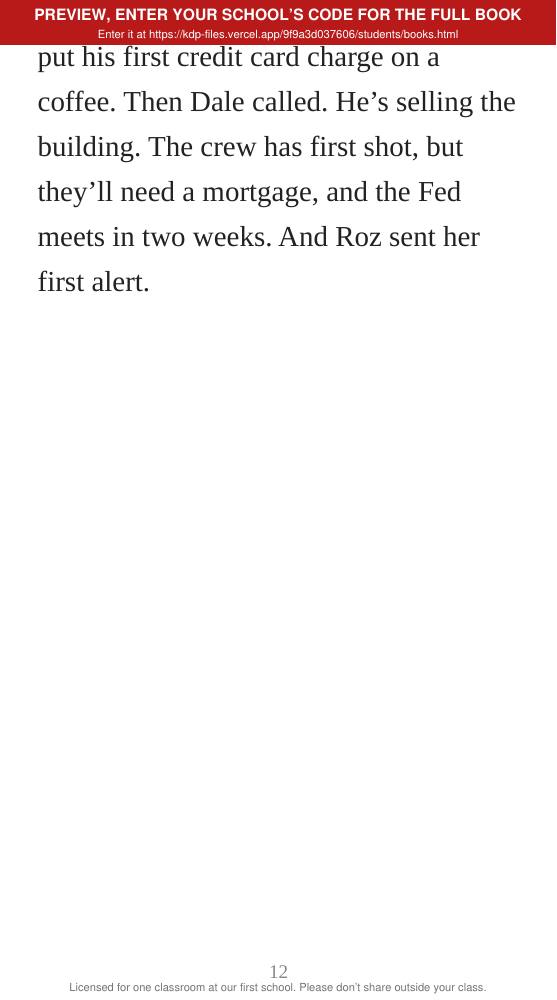 Book 4: The Fed Call (preview: first 2 chapters), page 12