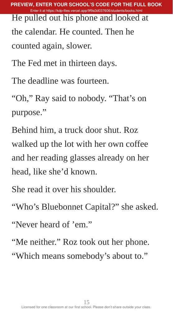 Book 4: The Fed Call (preview: first 2 chapters), page 15