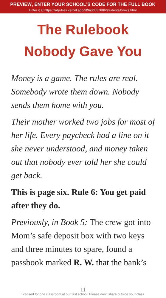 Book 6: The Cut (preview: first 2 chapters), page 11