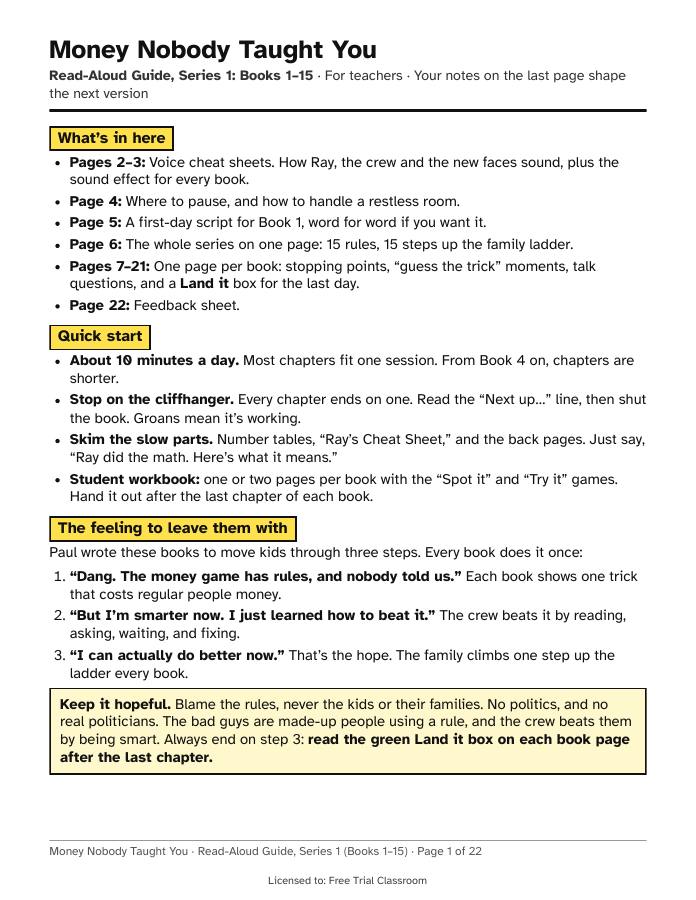 Teacher Guide: all 15 books, page 2
