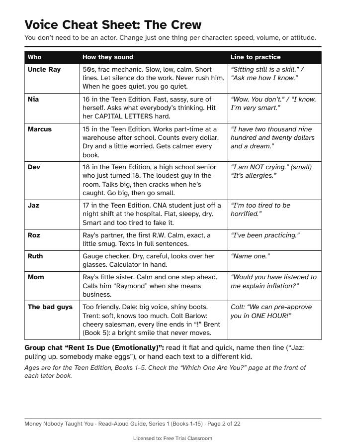 Teacher Guide: all 15 books, page 3