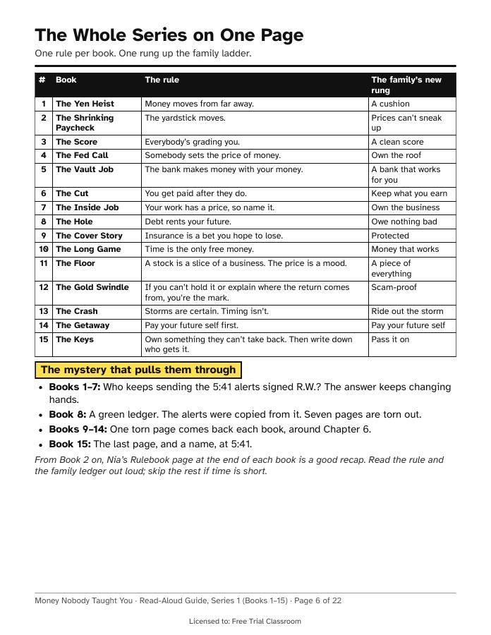 Teacher Guide: all 15 books, page 7
