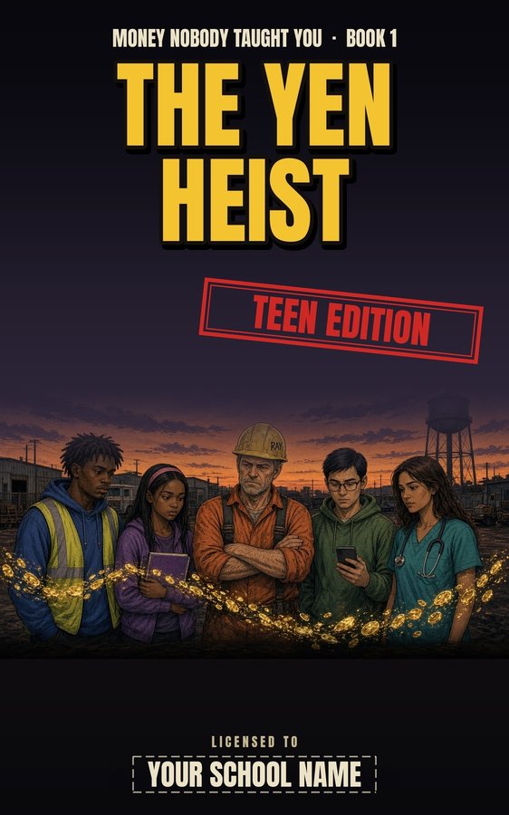 Book 1 cover: The Yen Heist, Teen Edition